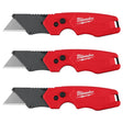 Milwaukee 48-22-1622 FASTBACK Compact Folding Utility Knives with One Handed Opening (3 Pack)