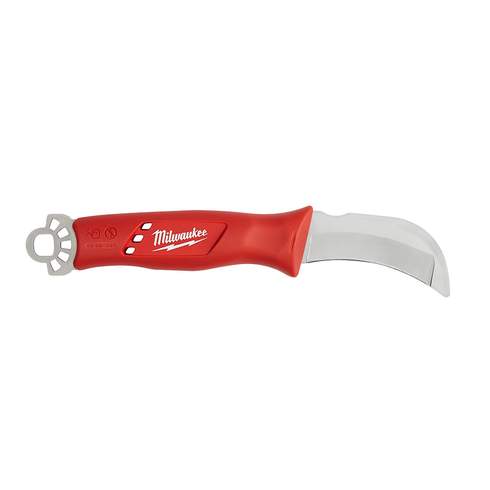 Milwaukee 48-22-1923 Lineman’s Blunt Tip Hawkbill Knife w/ STICKWORK 3-in-1 Ring - 2