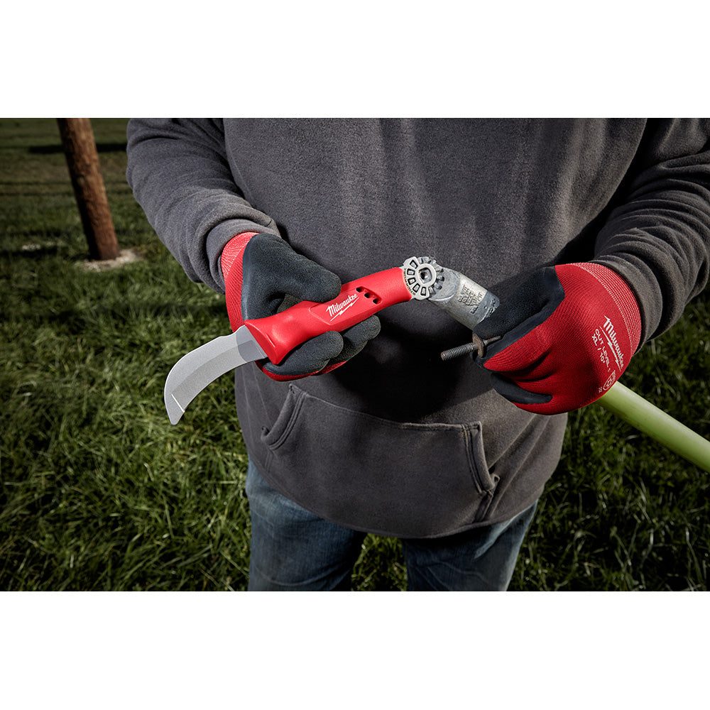 Milwaukee 48-22-1923 Lineman’s Blunt Tip Hawkbill Knife w/ STICKWORK 3-in-1 Ring - 5