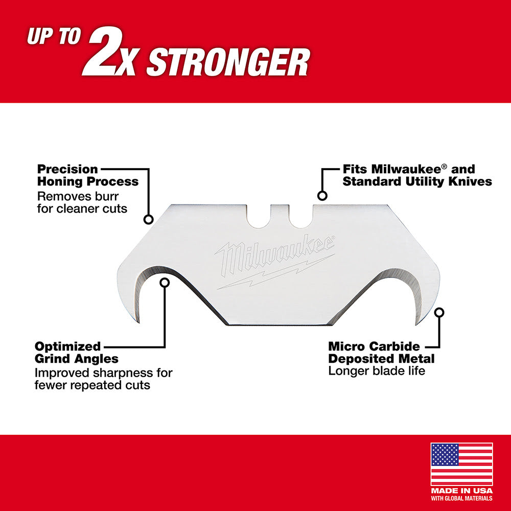 Milwaukee 48-22-1932 5 PC Hook Utility Knife Blades - 4