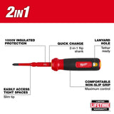 Milwaukee 48-22-2201 2-in-1 1000V Insulated Flip Shank Multi-Bit Screwdriver - 3