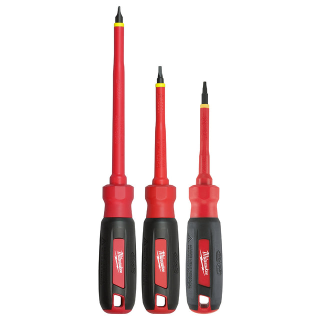 Milwaukee 48-22-2203 3-Piece 1000V Insulated Screwdriver Set w/ Square Drive