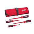 Milwaukee 48-22-2204 4PC 1000V Insulated Screwdriver Set w/ Roll Pouch