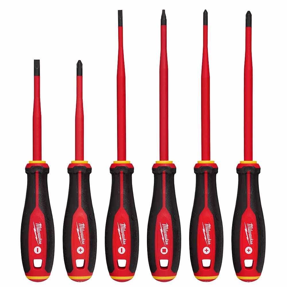 Milwaukee 48-22-2206 6pc 1000V Insulated Slim Tip Screwdriver Set