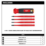 Milwaukee 48-22-2216 4-in-1 1000V Insulated Slim Tip Multi-Bit Screwdriver - 2