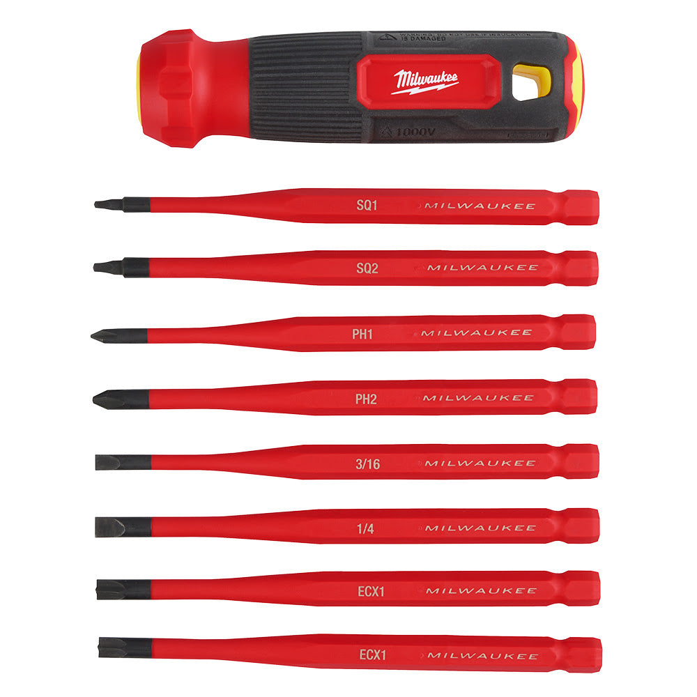 Milwaukee 48-22-2218 8-in-1 1000V Insulated Slim Tip Multi-Bit Screwdriver - 5