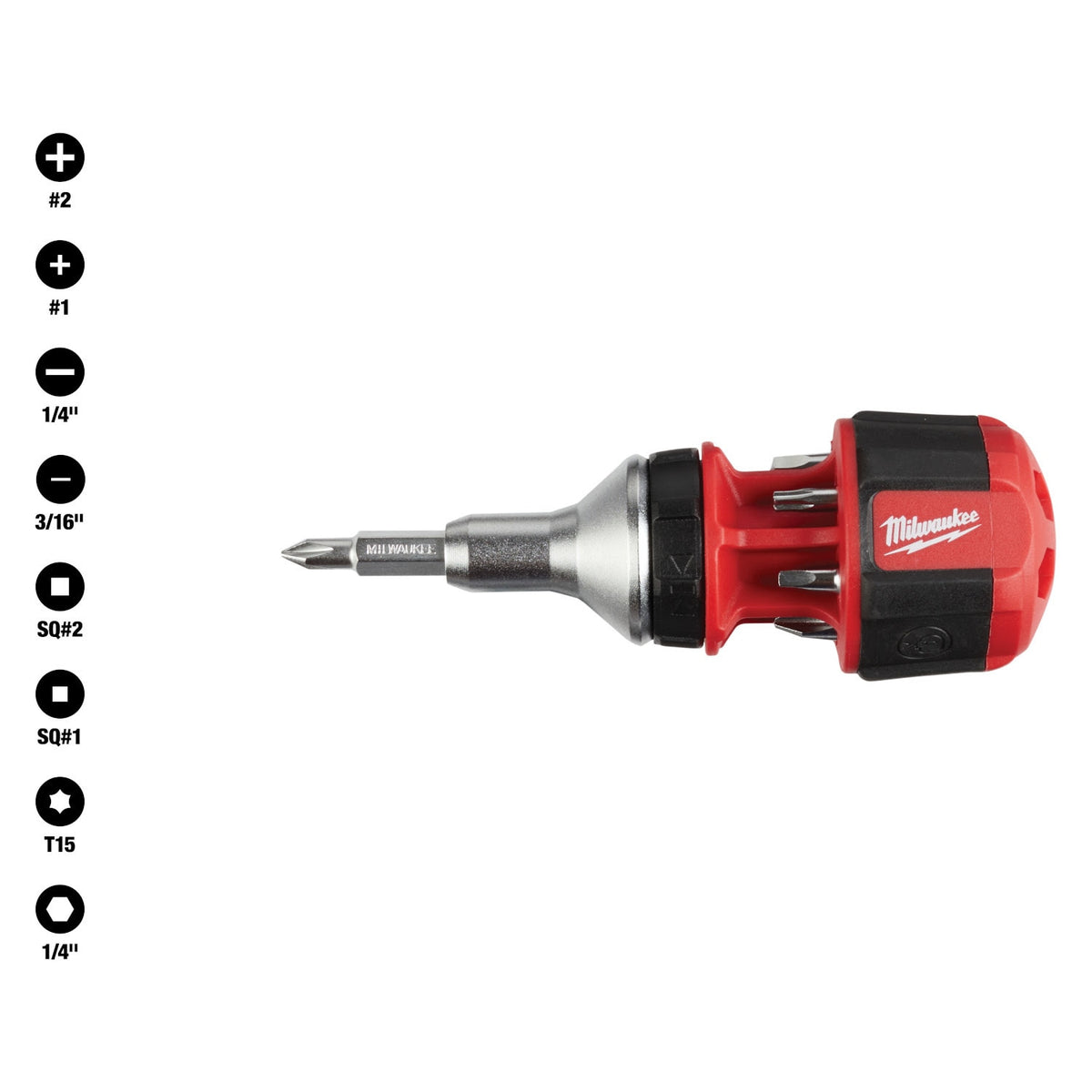 Milwaukee 48-22-2330 8-in-1 Compact Ratcheting Multi-bit Driver - 9