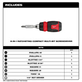 Milwaukee 48-22-2913 8-in-1 Ratcheting Compact Multi-Bit Screwdriver - 2