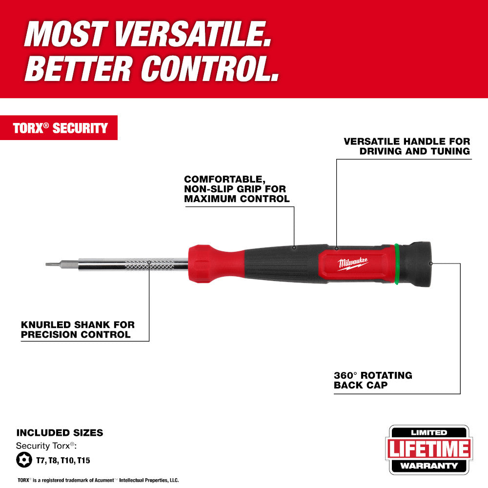 Milwaukee 48-22-2931 4-in-1 TORX Security Precision Multi-Bit Screwdriver - 2