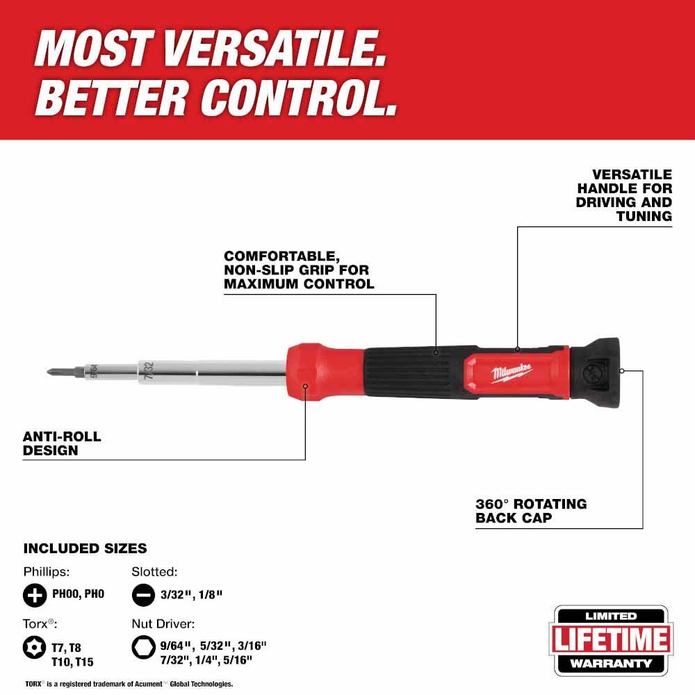 Milwaukee 48-22-2933 14-in-1 Precision Multi-Bit Screwdriver - 4