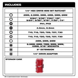 Milwaukee 48-22-2952 1/4" Hex Drive Mini Flex Head Ratchet and Bit Set (44 Piece Set) - 3