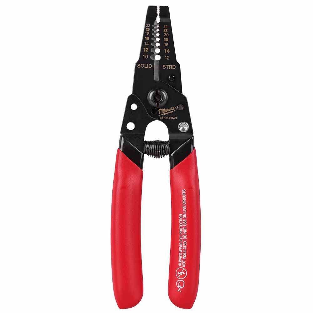 Milwaukee 48-22-3043 10-24 AWG Compact Dipped Grip Wire Stripper & Cutter - 3