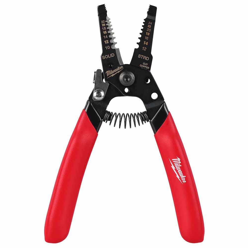 Milwaukee 48-22-3043 10-24 AWG Compact Dipped Grip Wire Stripper & Cutter - 6