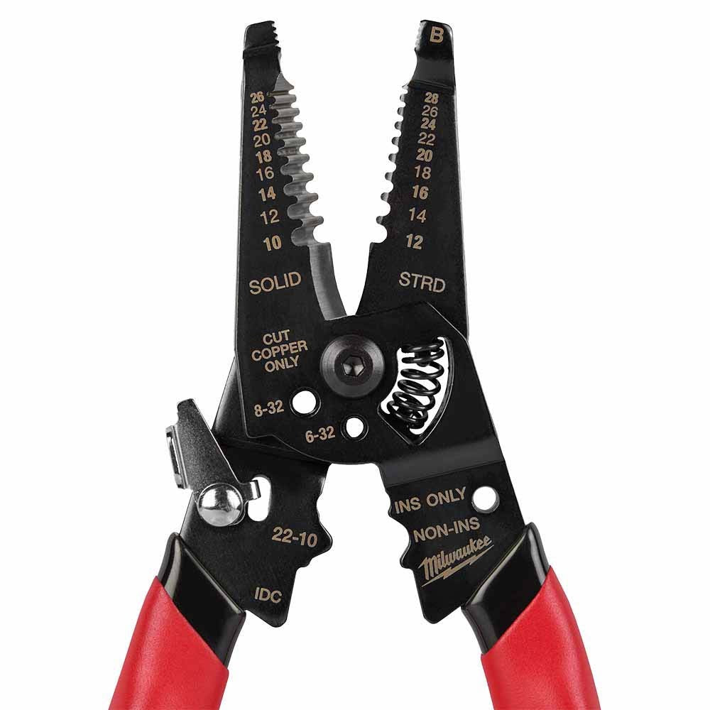 Milwaukee 48-22-3052 10-28 AWG Multi-Purpose Dipped Grip Wire Stripper & Cutter w/ Reinforced Head - 5