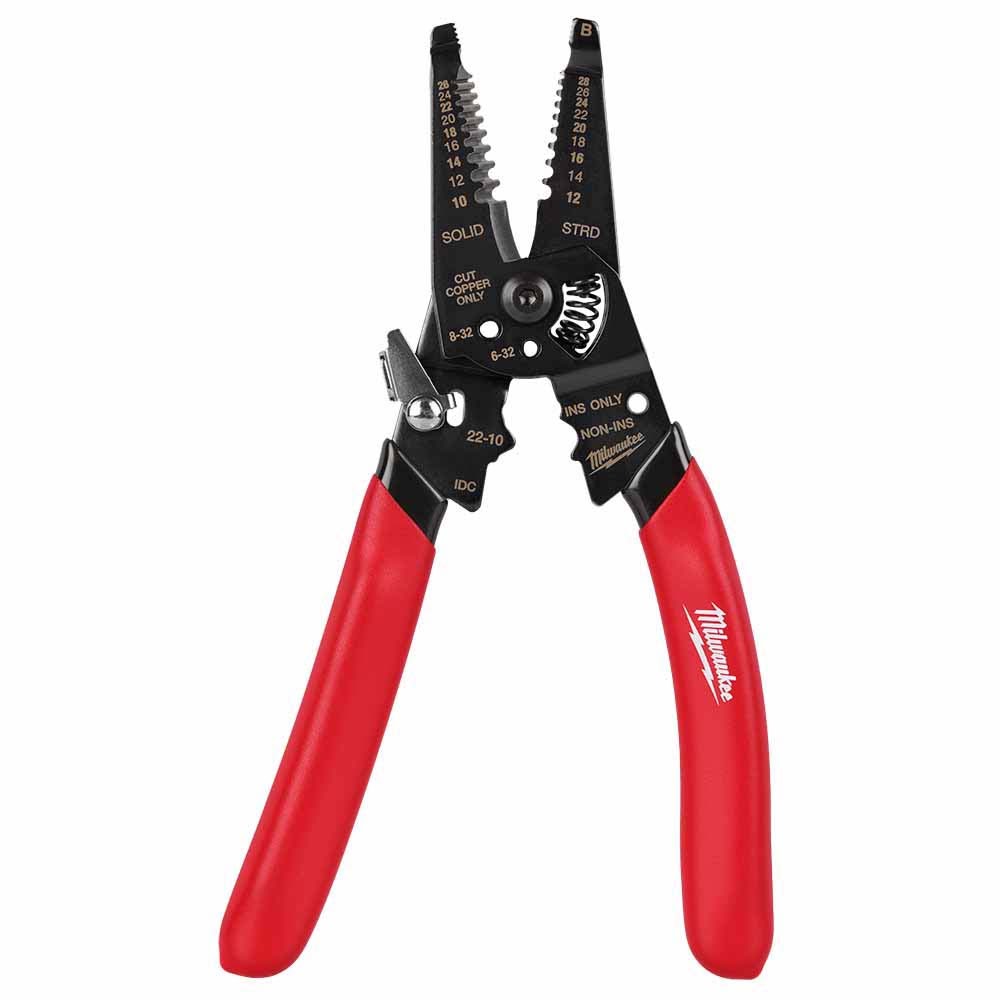 Milwaukee 48-22-3052 10-28 AWG Multi-Purpose Dipped Grip Wire Stripper & Cutter w/ Reinforced Head - 6