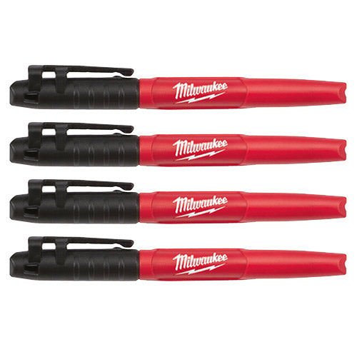 Milwaukee 48-22-3104 Inkzall Black Fine Point Marker (4 PK)