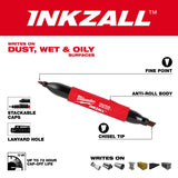 Milwaukee 48-22-3113 Double Sided Black Jobsite Marker with Fine Point and Chisel Tip - 2
