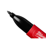 Milwaukee 48-22-3113 Double Sided Black Jobsite Marker with Fine Point and Chisel Tip - 7