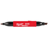 Milwaukee 48-22-3113 Double Sided Black Jobsite Marker with Fine Point and Chisel Tip - 13
