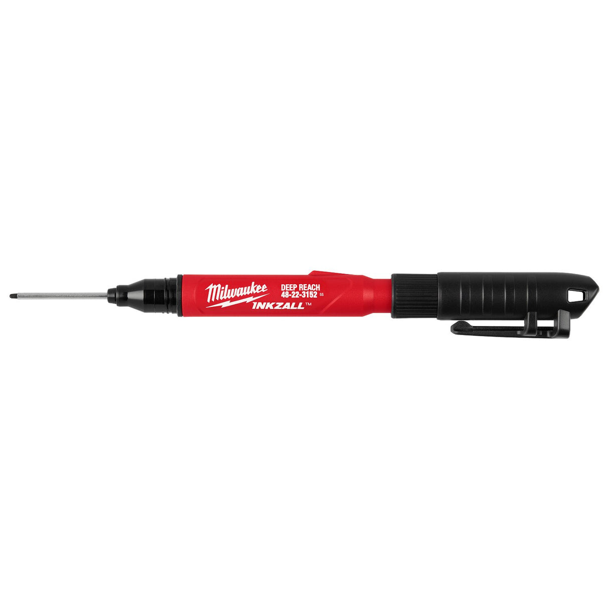 Milwaukee 48-22-3152 INKZALL 2IN1 Deep Reach Ultra Fine Point Black Jobsite Marker - 12