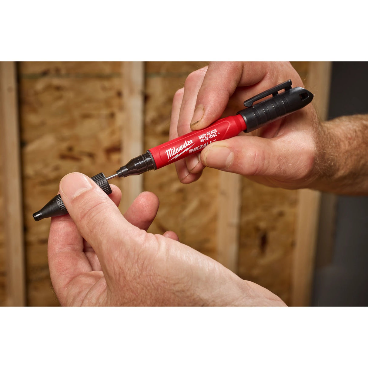 Milwaukee 48-22-3152 INKZALL 2IN1 Deep Reach Ultra Fine Point Black Jobsite Marker - 6