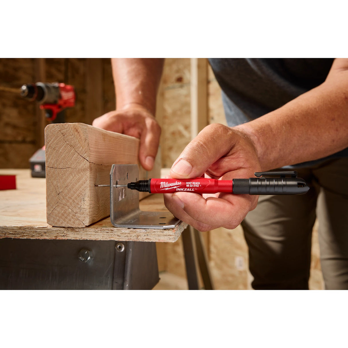 Milwaukee 48-22-3152 INKZALL 2IN1 Deep Reach Ultra Fine Point Black Jobsite Marker - 8