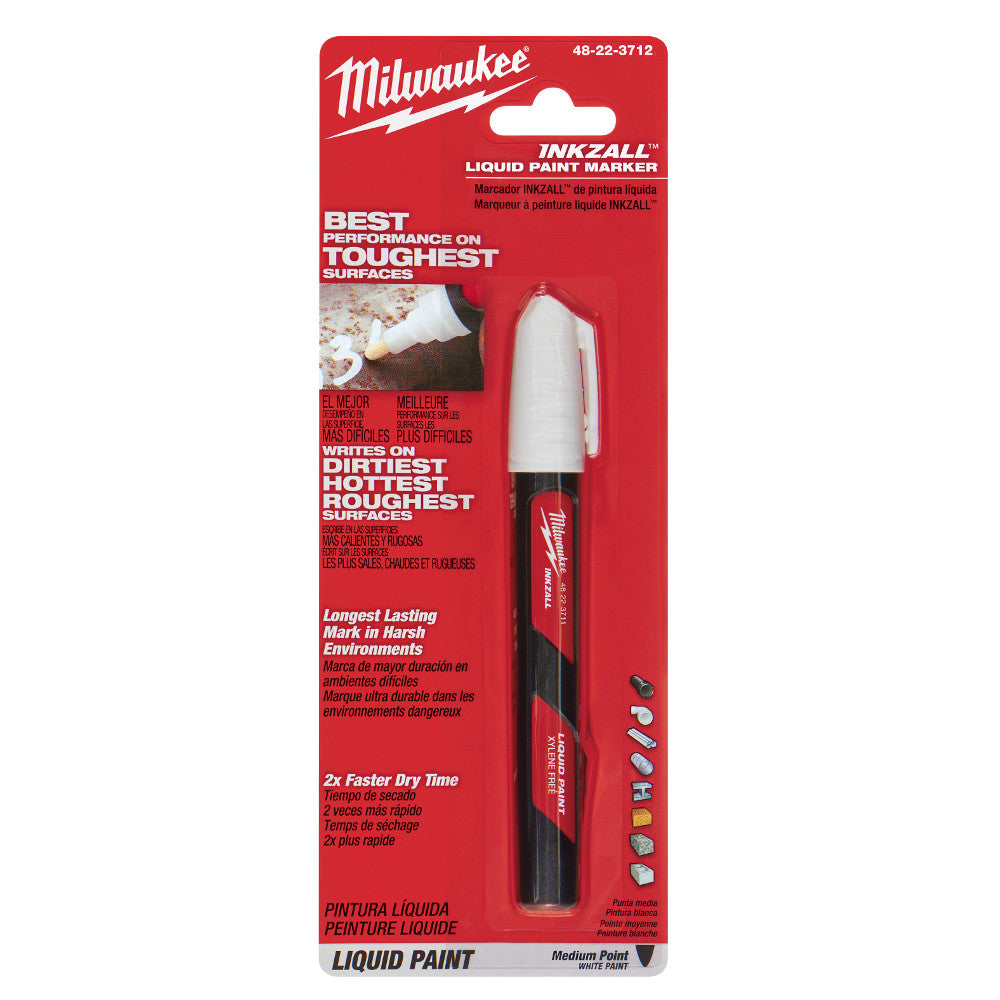 Milwaukee 48-22-3712 1PK INKZALL White Paint Marker - 2