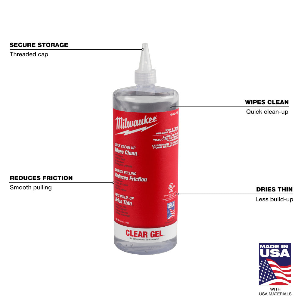 Milwaukee 48-22-4135 Wire & Cable Pulling Clear Gel Lubricant - 2