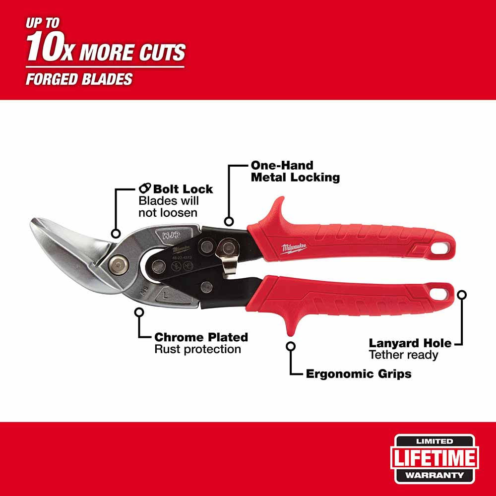 Milwaukee 48-22-4512 Left Cutting Offset Aviation  Snip - 2