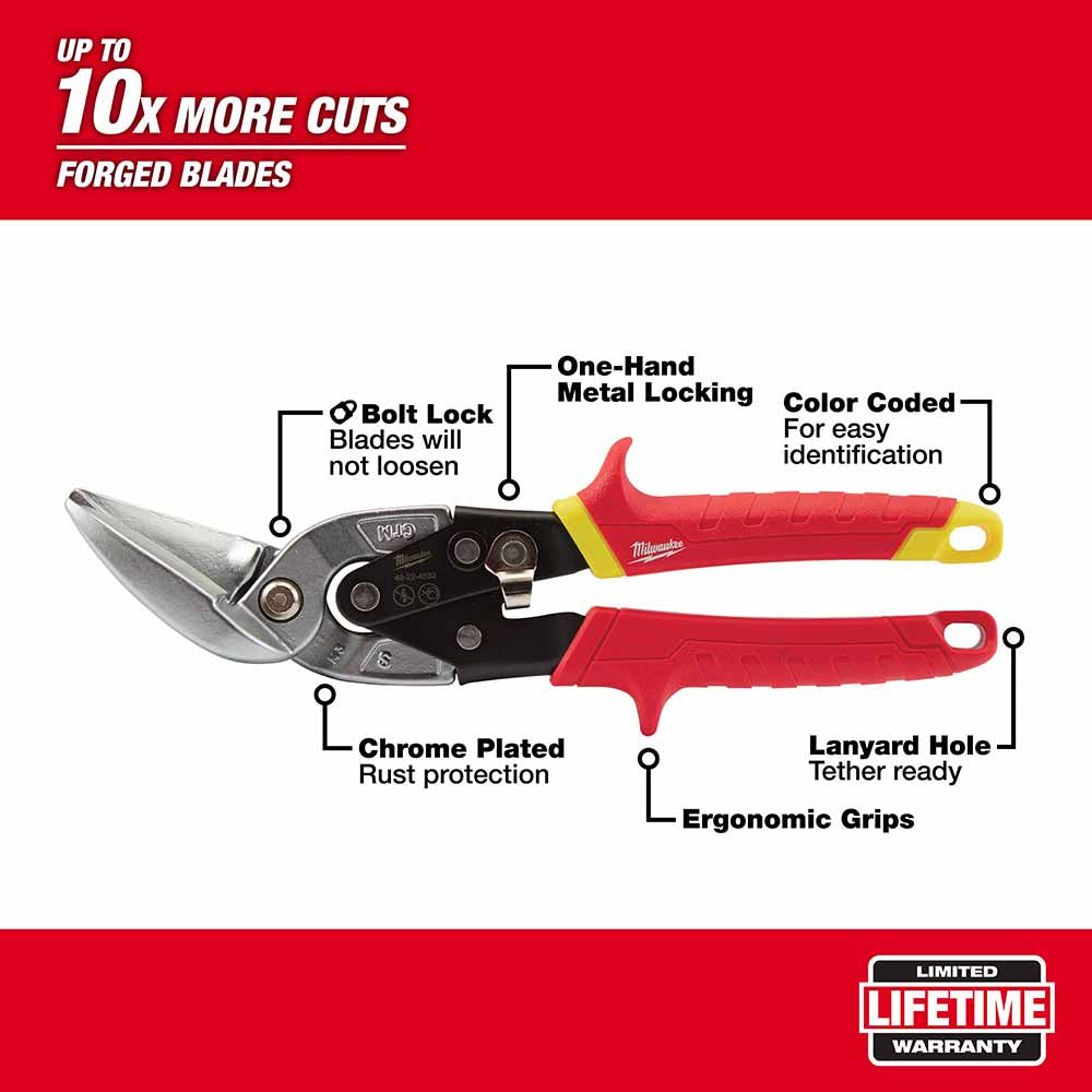 Milwaukee 48-22-4532 Straight Cutting Offset Aviation Snip - 3