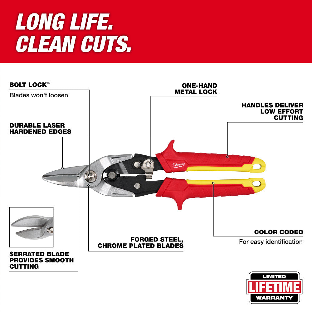 Milwaukee 48-22-4560 Straight Cutting Aviation Snips - 3