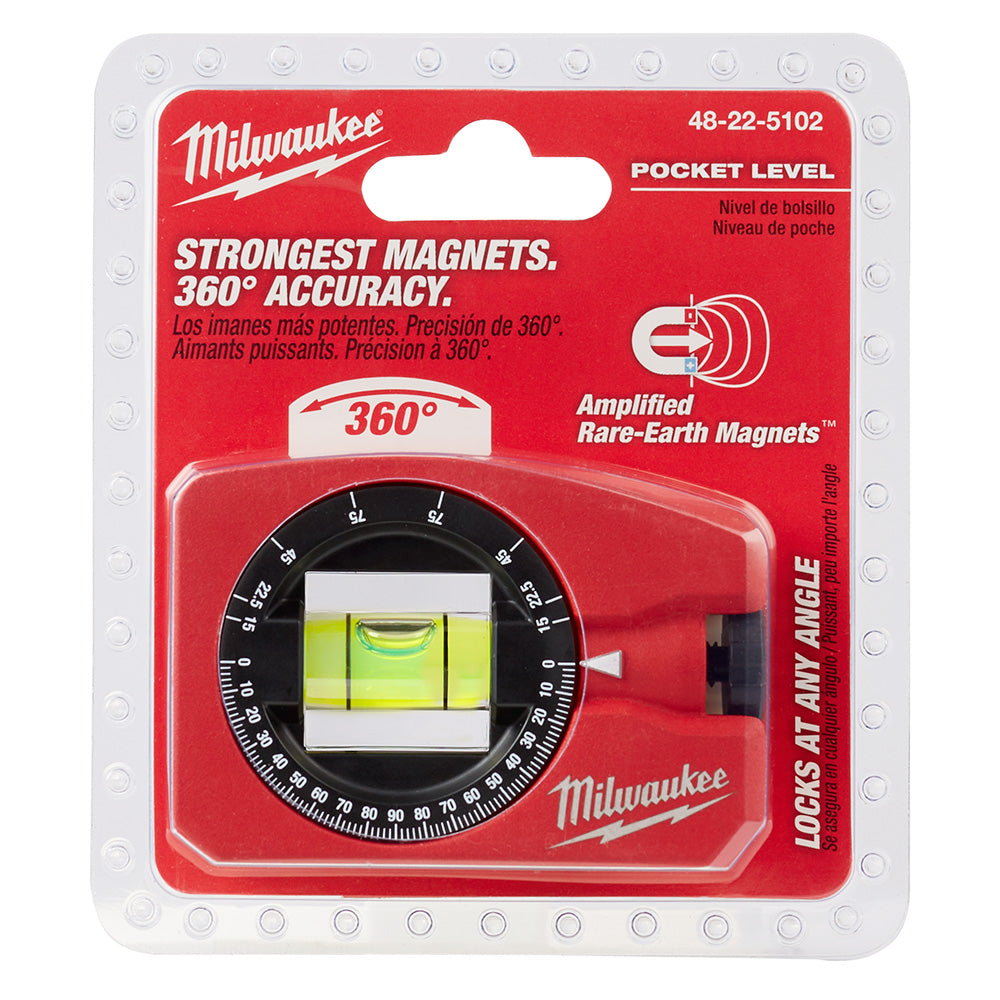 Milwaukee 48-22-5102 Die Cast Pocket Level with 360 Vial - 2