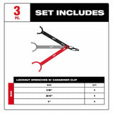 Milwaukee 48-22-6110 3 Pc Locknut Wrench Set for Conduit Locknuts in Panels and Junction Boxes - 3