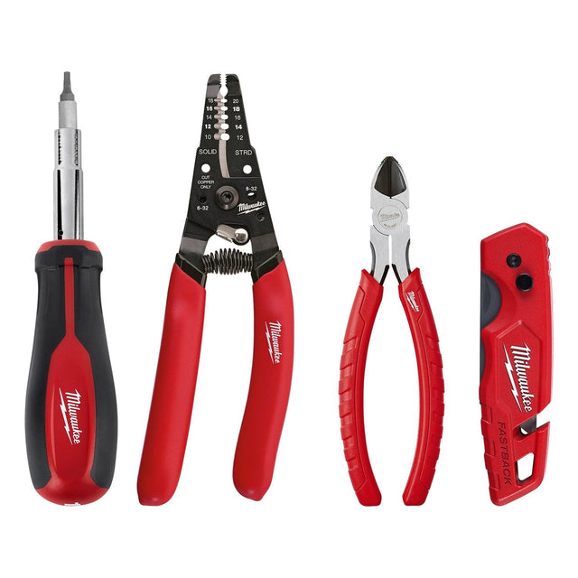 Milwaukee 48-22-6120 Electricians Hand Tool Set for Electrical Work (4 Piece)