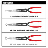 Milwaukee 48-22-6563 3PC Long Reach Hose Grip Pliers Set - 3