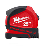 Milwaukee 48-22-6625E 25' Compact Tape Measure w/ Engineer Scale