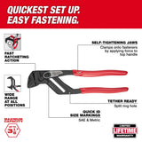 Milwaukee 48-22-6912 12" Pliers Wrench with Parallel Jaws and 3-1/8" Capacity - 2