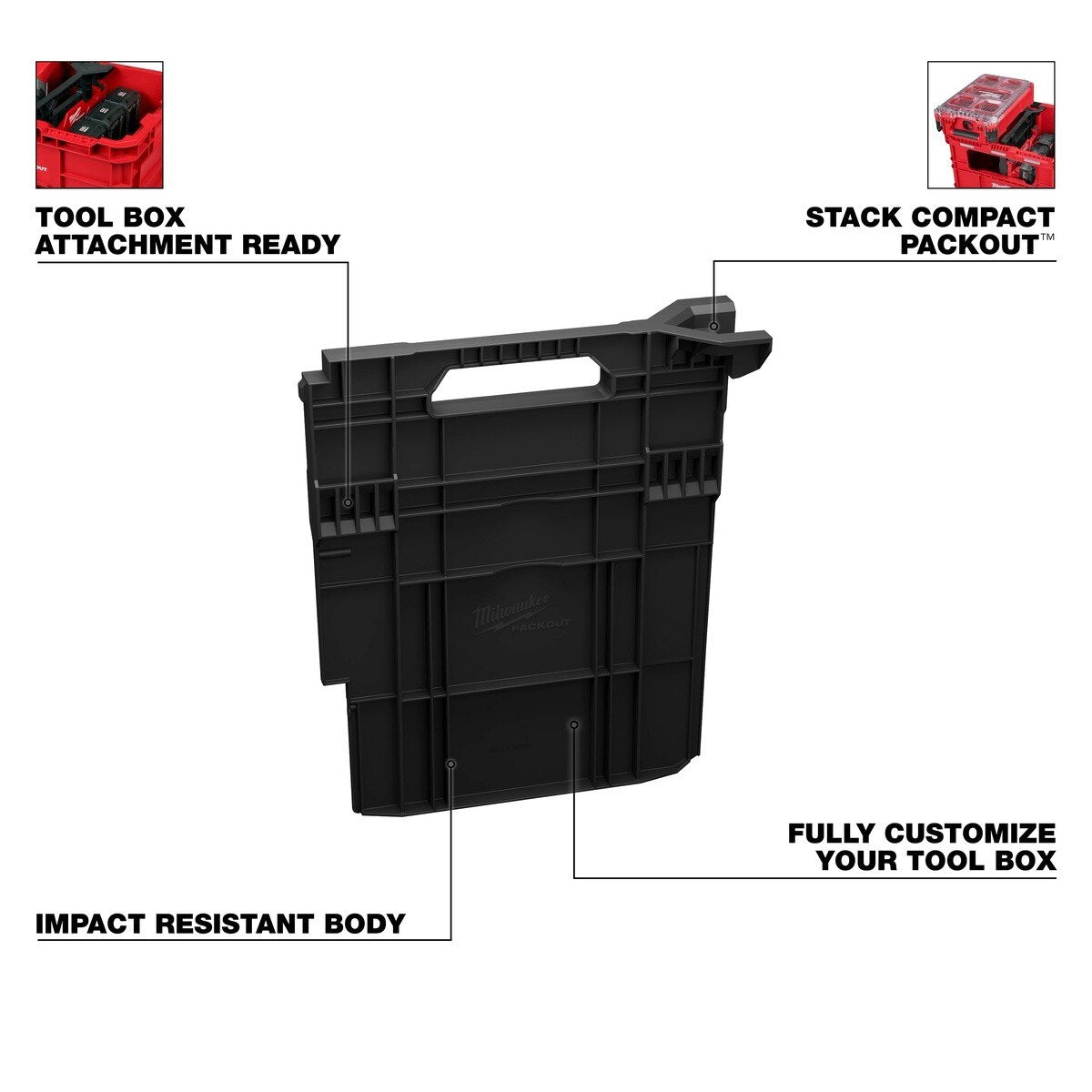 Milwaukee 48-22-8039 PACKOUT XL Crate Divider with Toolbox Attachment Ready Mounting 4" L x 15.25" W x 19" H - 2