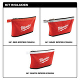 Milwaukee 48-22-8193 3 PK Colored Zippered Pouches - 3