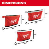 Milwaukee 48-22-8193 3 PK Colored Zippered Pouches - 4