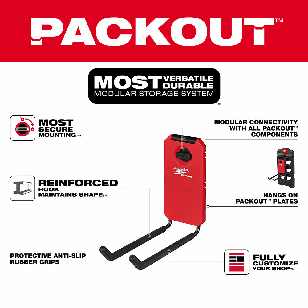 Milwaukee 48-22-8330 PACKOUT Shop Storage 9" Straight Hook - 2