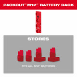 Milwaukee 48-22-8338 PACKOUT Shop Storage M12 Battery Holder - 3