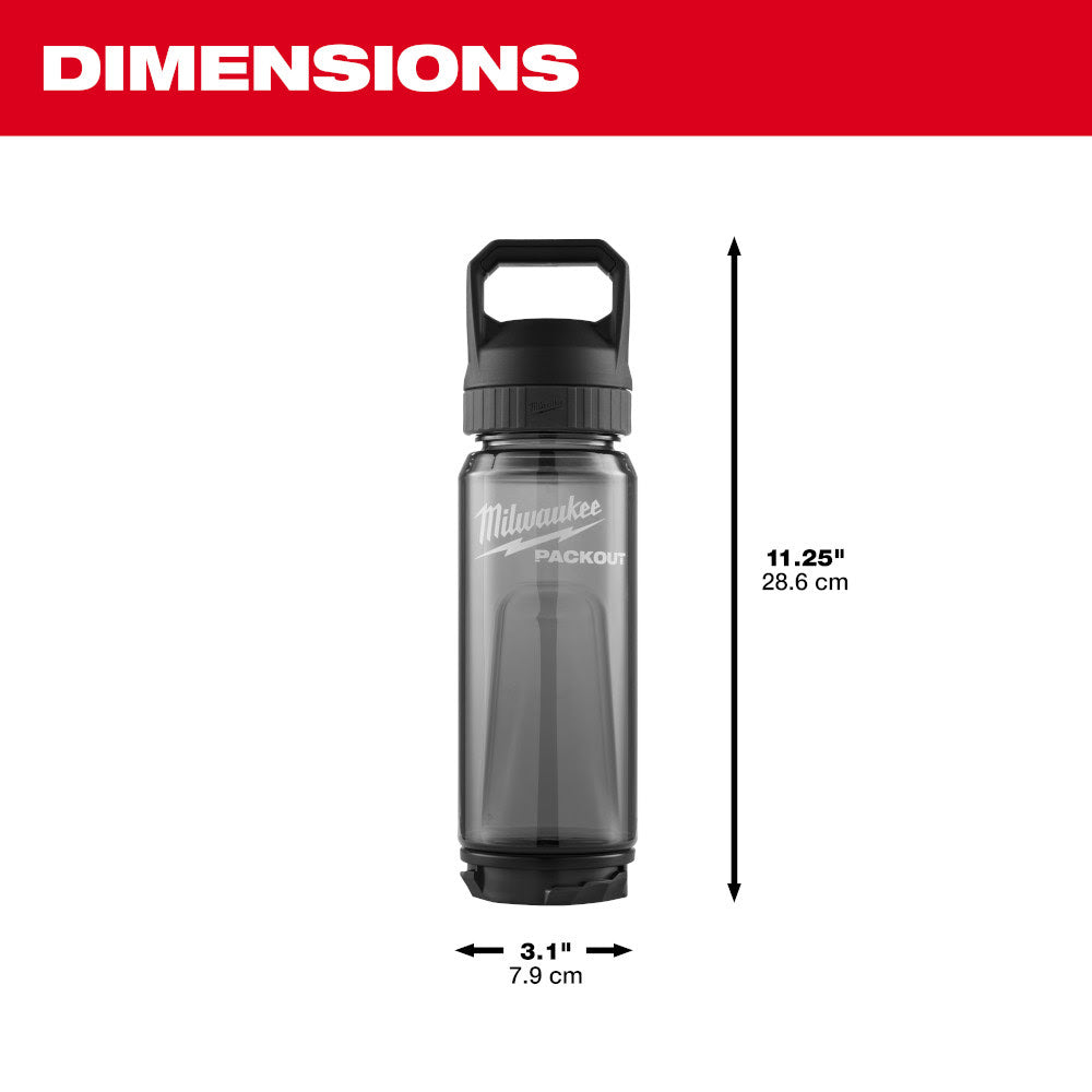 Milwaukee 48-22-8371B PACKOUT 25oz Bottle with Chug Lid - Black - 3