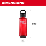 Milwaukee 48-22-8373R PACKOUT 48oz Bottle with Chug Lid - Red - 3