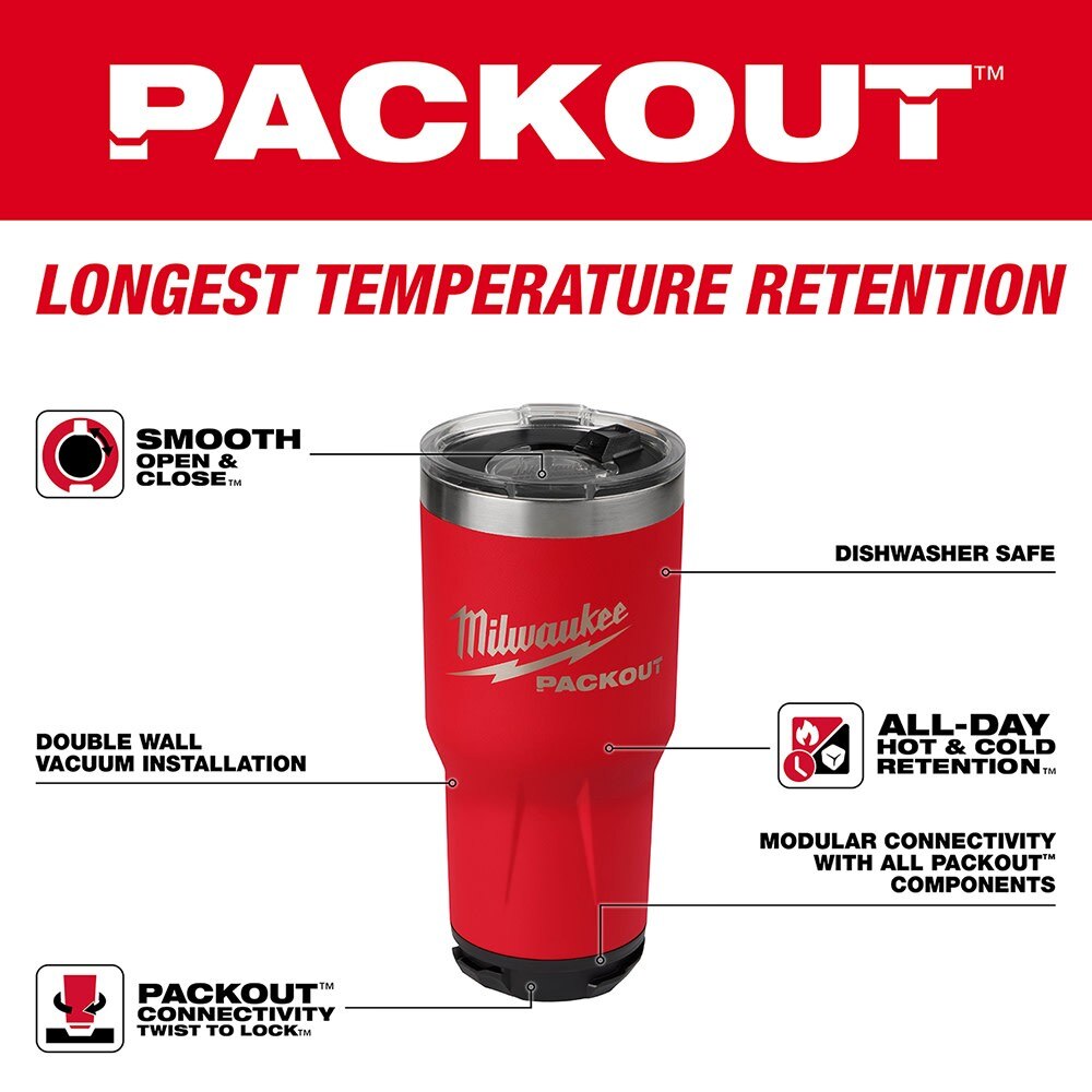 Milwaukee 48-82-8393RP 30oz Red Tumbler - 4