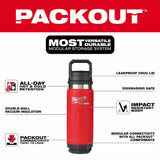 Milwaukee 48-22-8396R PACKOUT 24oz Insulated Bottle with Chug Lid - Red - 2