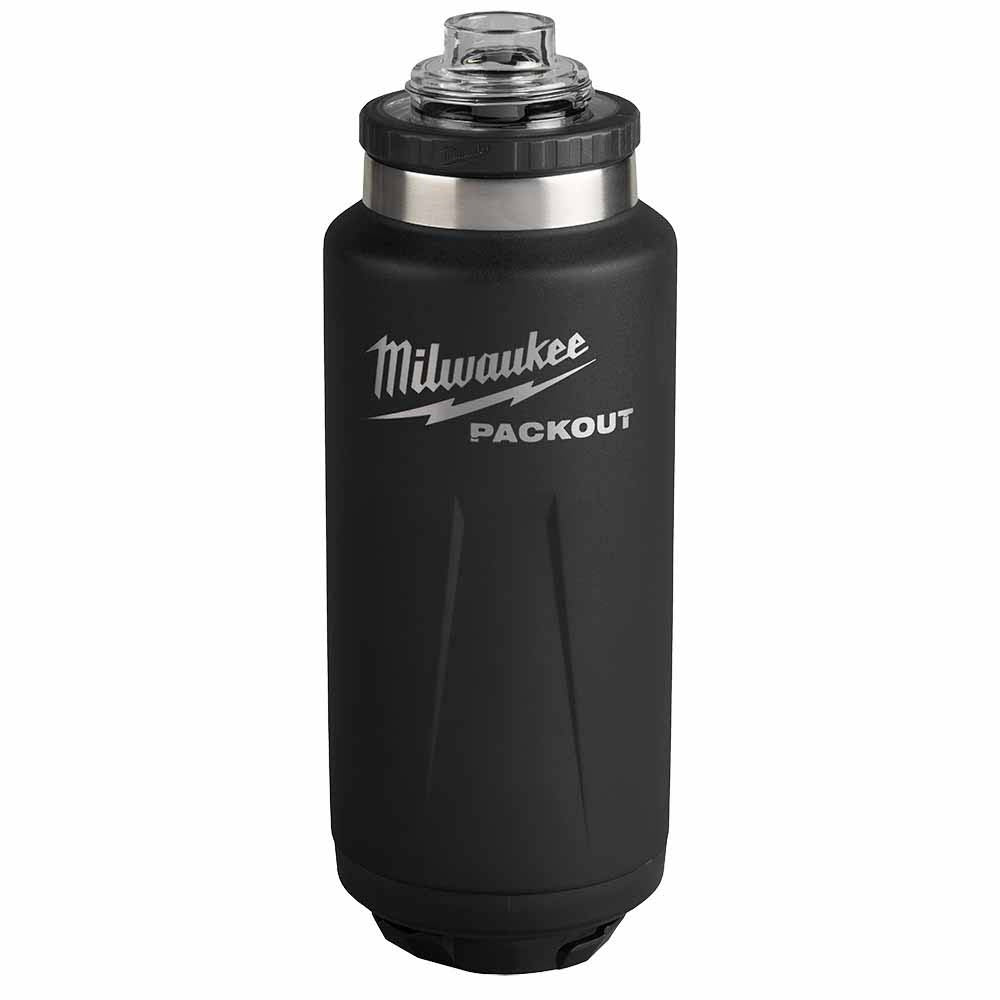 Milwaukee 48-22-8397B PACKOUT 36oz Insulated Bottle with Chug Lid - Black - 4