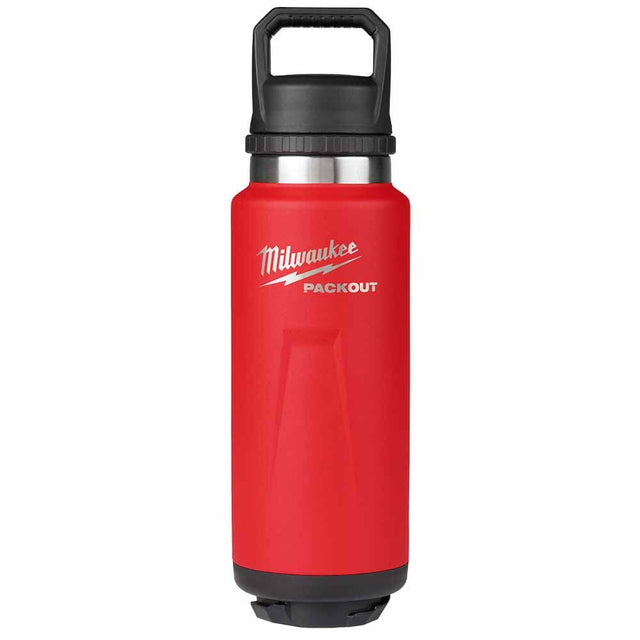 Milwaukee 48-22-8397R PACKOUT 36oz Insulated Bottle with Chug Lid - Red