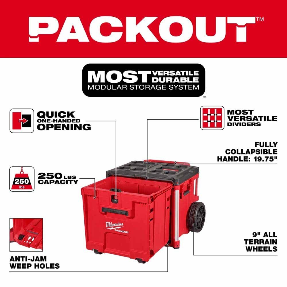Milwaukee 48-22-8420 PACKOUT Rolling Drawer Tool Box - 4