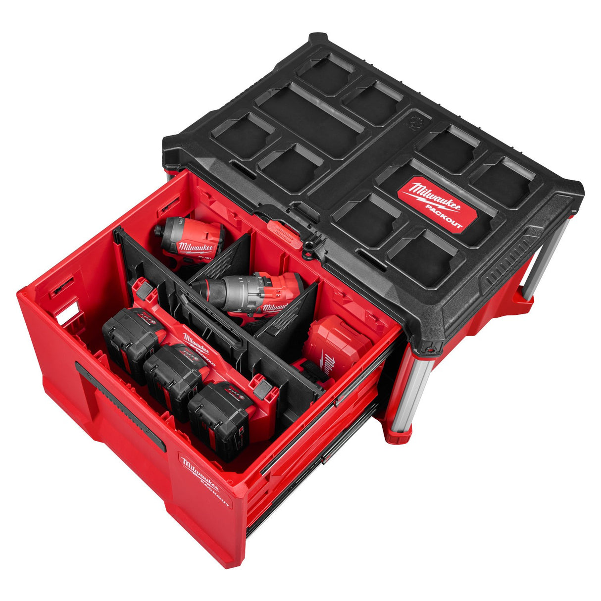 Milwaukee 48-22-8441 PACKOUT Single Drawer Tool Box 22.2" W x 16.3" L x 14.3" H with Locking Bar and Dividers - 11